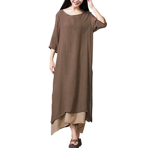 Loose Cotton Linen Long Summer Dress