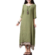 Loose Cotton Linen Long Summer Dress