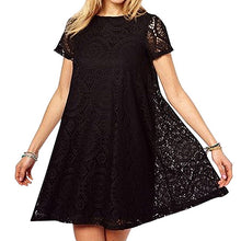 New Summer Lace Dress Casual Loose O Neck Short Sleeve Sundress H