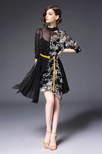 New Style Women Dress Evening Party Print Chiffon Dresses