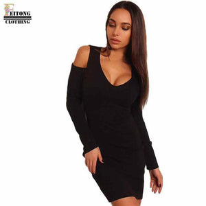 Black O-Neck Mini Dress Ladies Party Evening Mini Dress